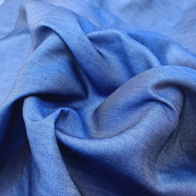 夏天热销高品质天丝棉牛仔布 柔软透气天丝童装防蚊裤牛仔布面料