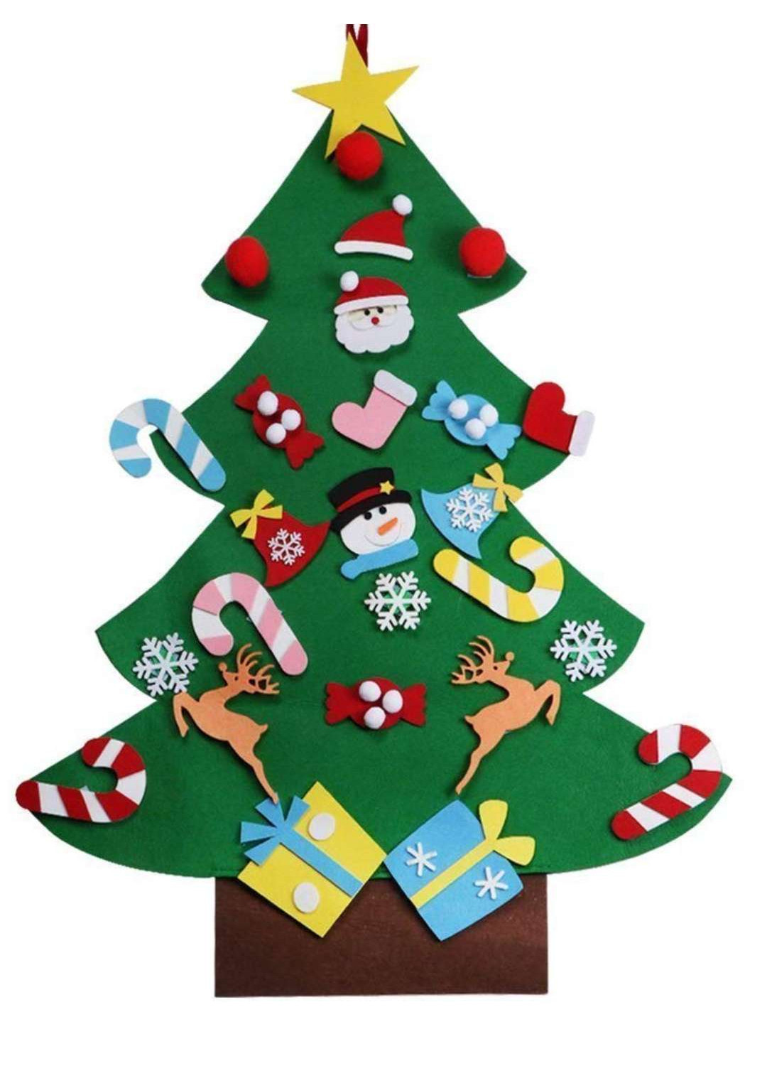 毛毡圣诞树装饰儿童手工益智diy毛毡布圣诞树 圣诞装饰悬挂礼品