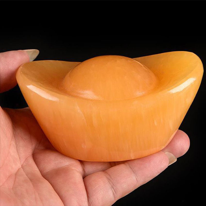 米黄玉元宝摆件 玉石金银元宝 阿富汗白玉元宝风水家居装饰品批发