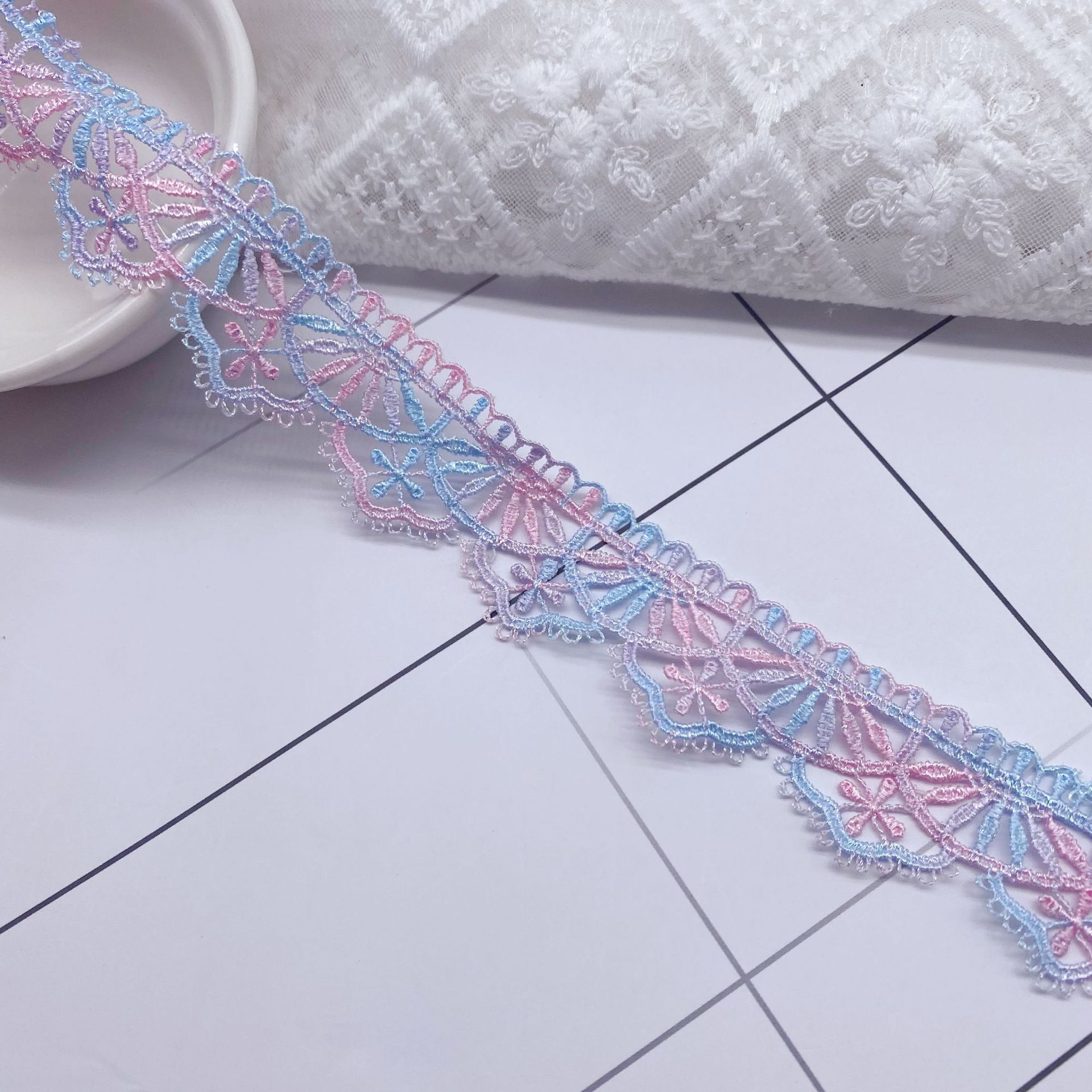 洛丽塔刺绣花边 涤纶丝经典刺绣服装辅料lace 蕾丝绣花辅料