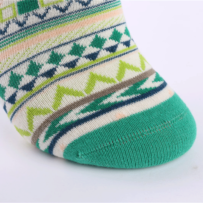 Foreign Trade Exported to Europe and America Tube Socks Processable Custom Geometric Jacquard Pattern Socks