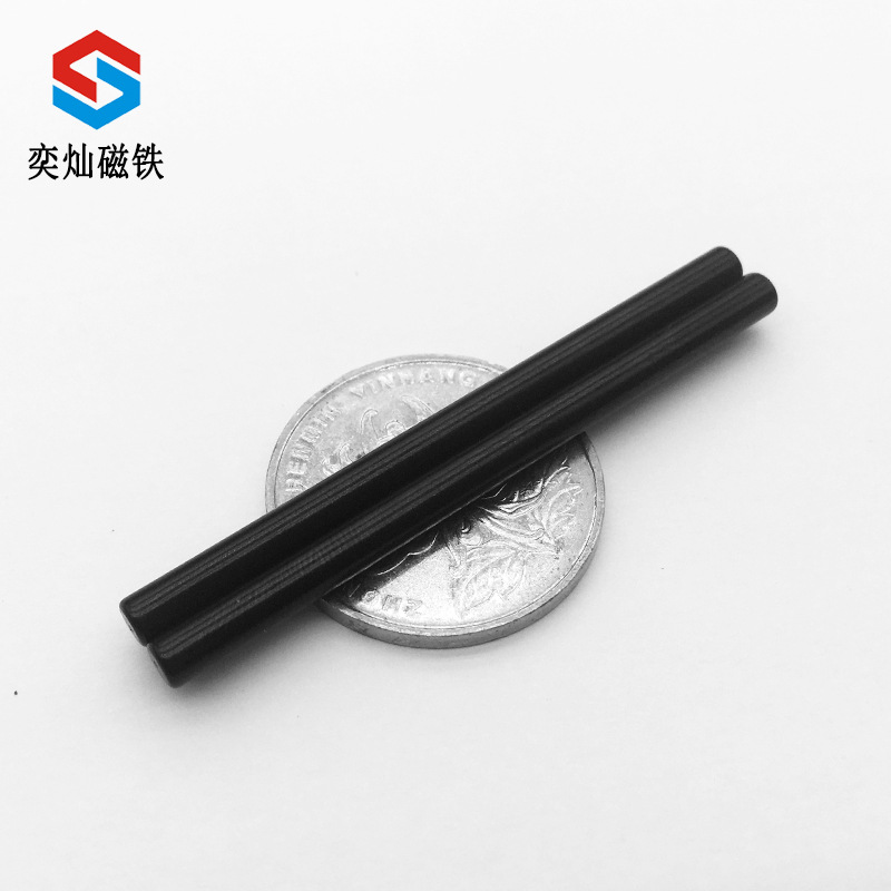 磁铁核酸提取检测磁棒圆柱强磁耐高温n38sh 黑环氧d4*55 d3.7*55