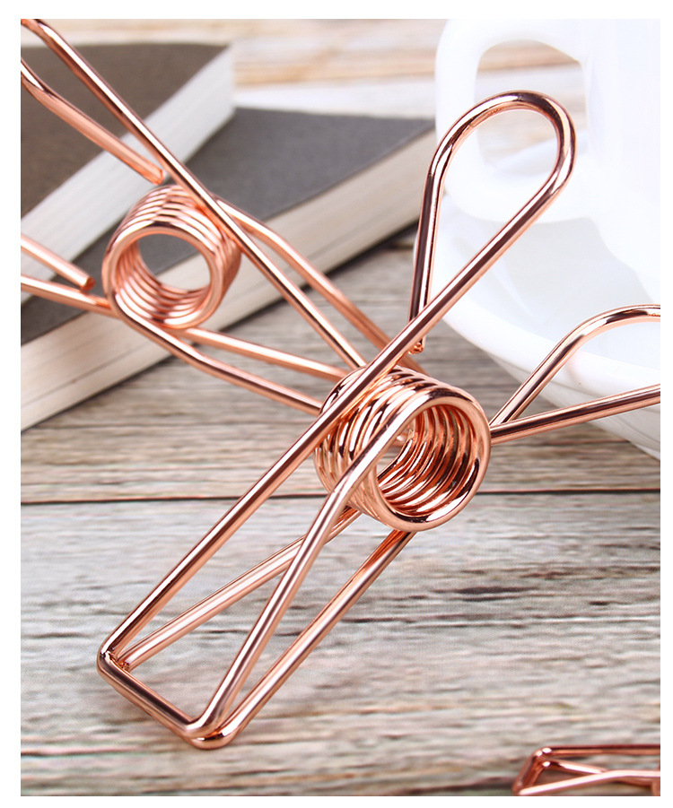 厂家直销 金属镂空长尾夹 大中号小清新彩色鱼尾夹 凤尾夹书夹子