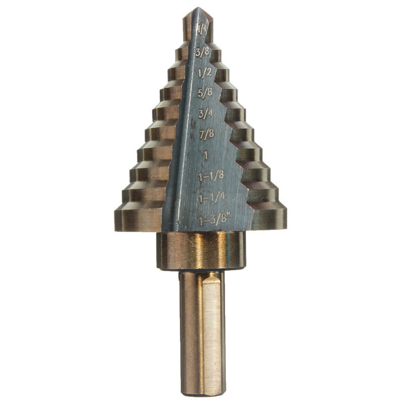 五件套英制阶梯钻头套装钢板打孔器英制烤黄钻头宝塔钻头台阶梯钻