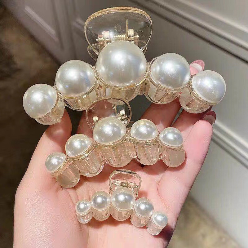复古珍珠发夹女ins发抓 珍珠抓夹珍珠头饰珍珠发饰
