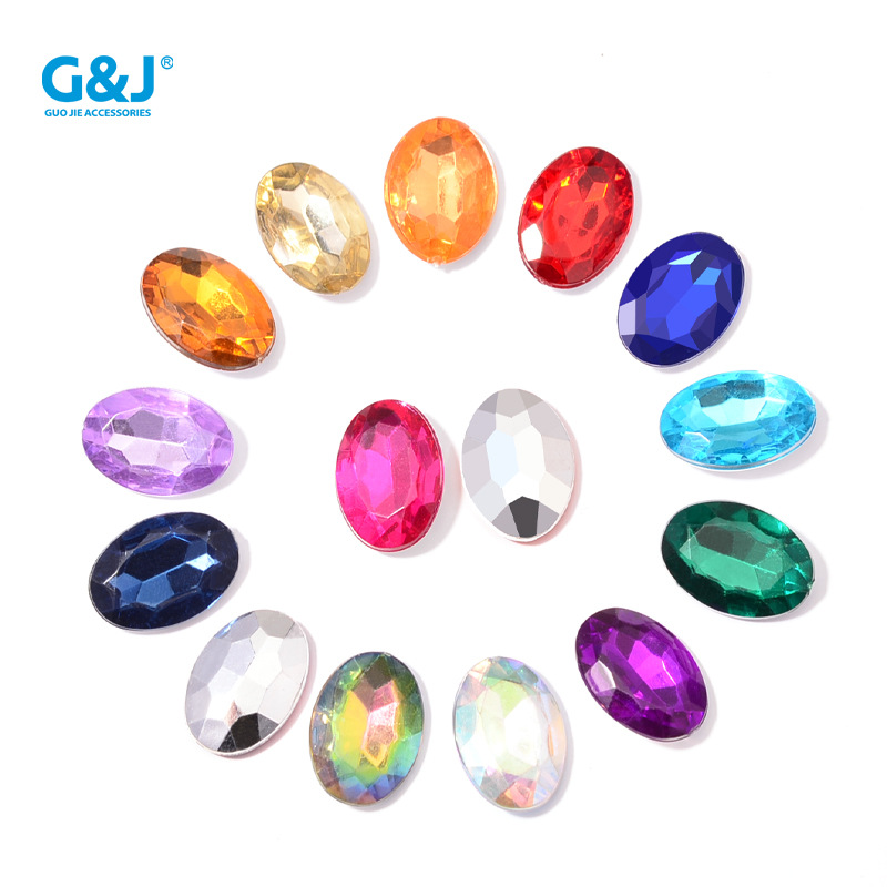 Pointed Oval Acrylic Egg-Shaped Stick-on Crystals Ornament Viscose Crystal Stone Women's Shoes Root Shoe Ornament Hair Accessories Patch