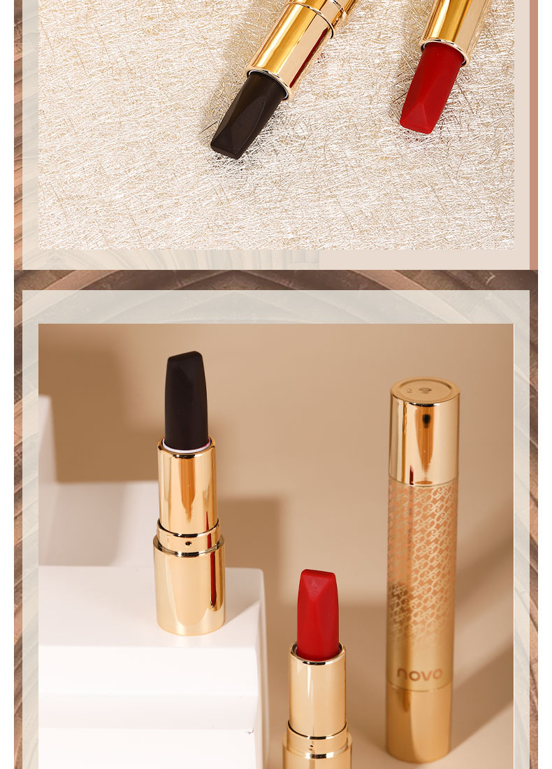 彩妆novo柔雾双头六色口红滋润保湿丝绒雾面持久防水不易脱妆唇膏