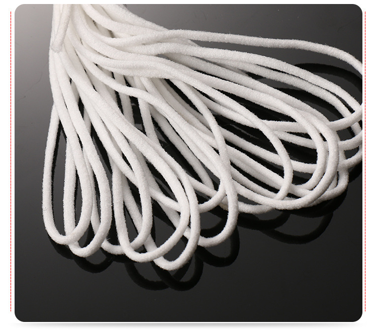 厂家直供口罩松紧带 一次性口罩绳3mm圆扁弹力耳绳 耳带绳子批发