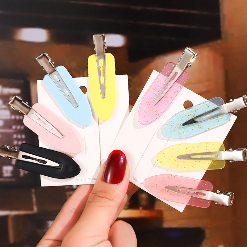 New Internet Celebrity Hair Accessories for Women Cellulose Acetate Sheet Seamless Barrettes Simple Broken Hair Hairpin Gradient Color Temperament Bang Side Clip