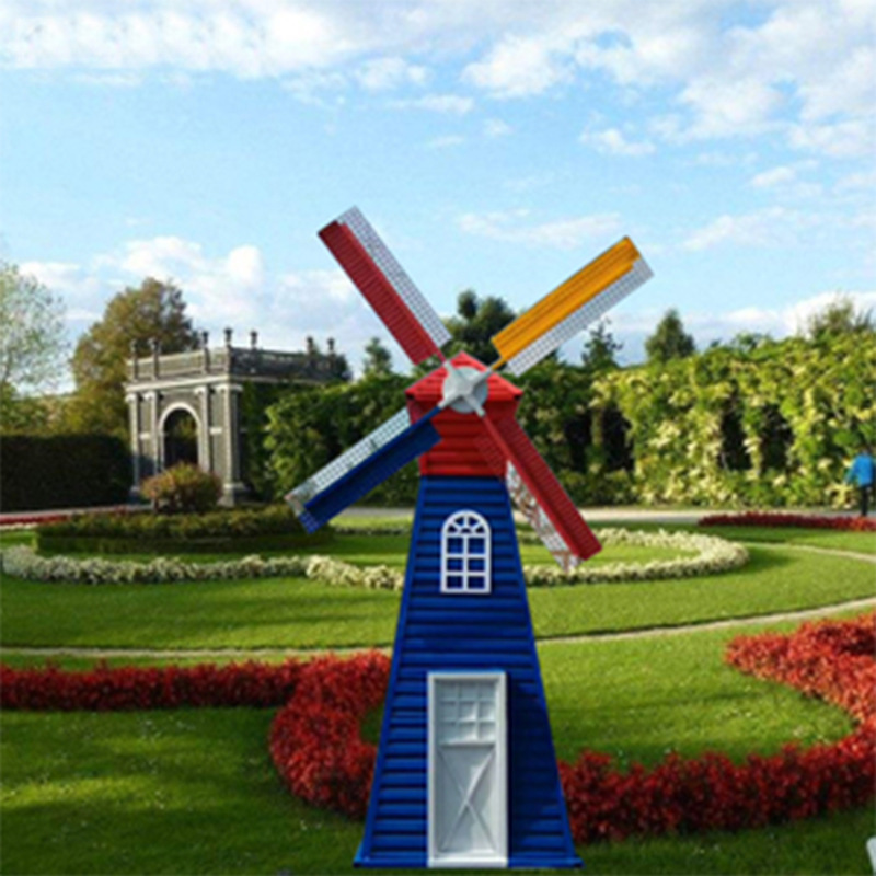 防腐户外荷兰风车木风车电动景观风车大型木屋摆件装饰田园风车