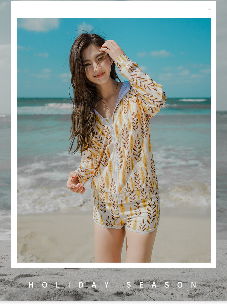 韩国泳衣女士保守遮肚显瘦性感分体bikini新款2021温泉游泳装厂家