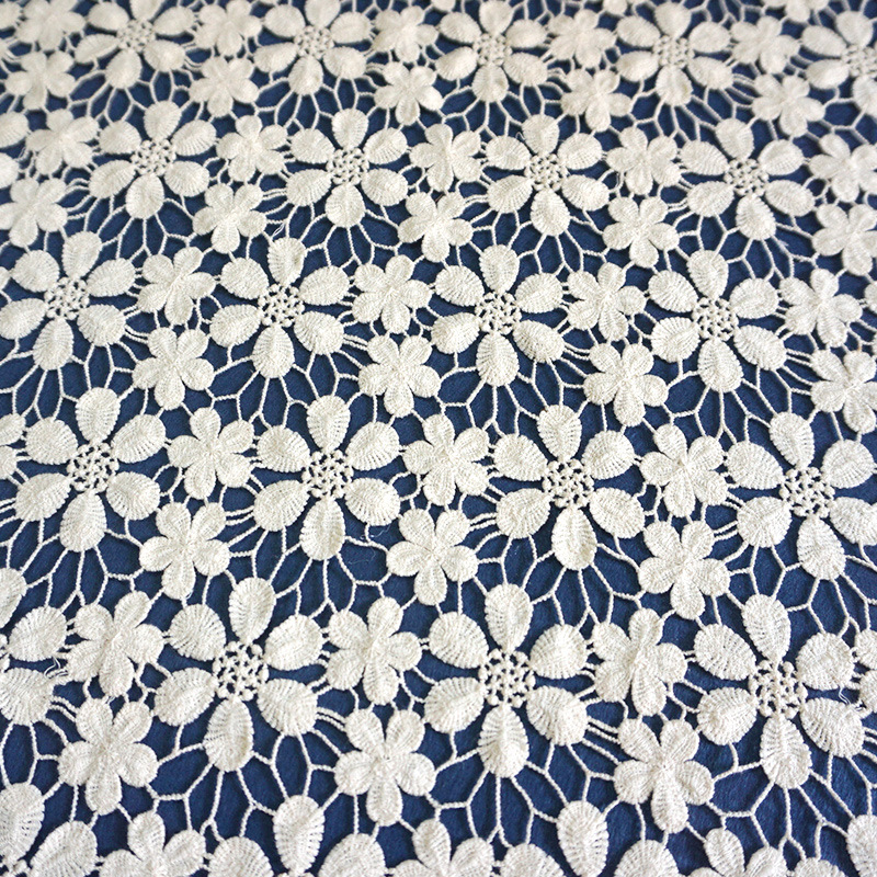 水溶花边 新款高档棉线刺绣花水溶满幅花边服装面料辅料现货批发