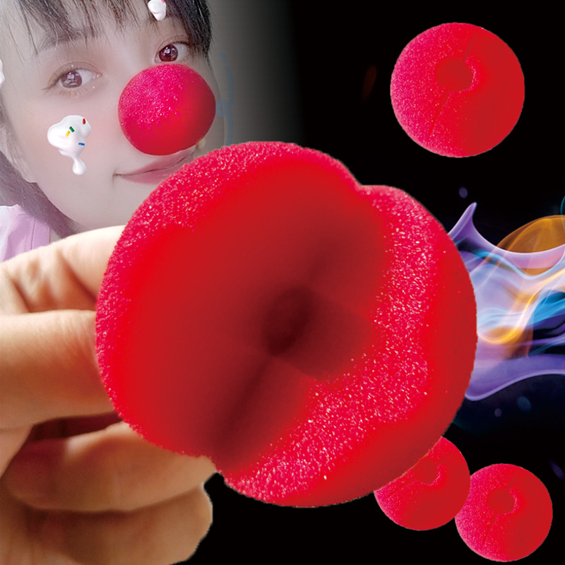 厂家直销海绵小丑红鼻子万圣节红鼻子道具可定制小丑搞怪魔术道具