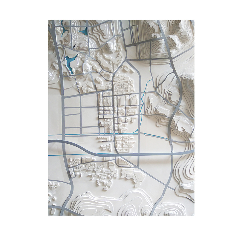 投影素模沙盘广州地形白模 立体壁挂式区域规划沙盘展示 来图定制