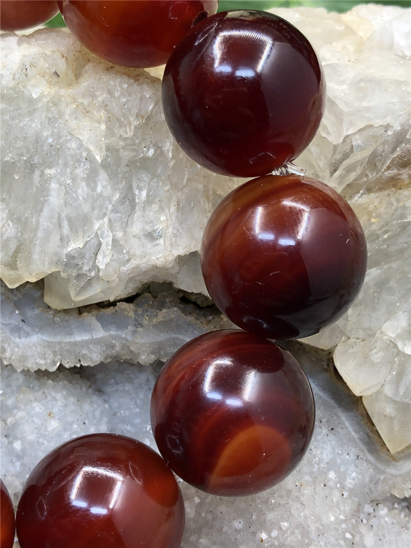 红玛瑙 酒红玛瑙20mm 手串 手链