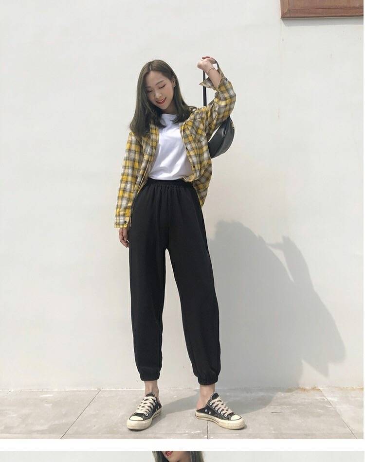束脚灯笼裤女ins运动九分宽松春秋韩版学生哈伦高腰阔腿休闲裤子