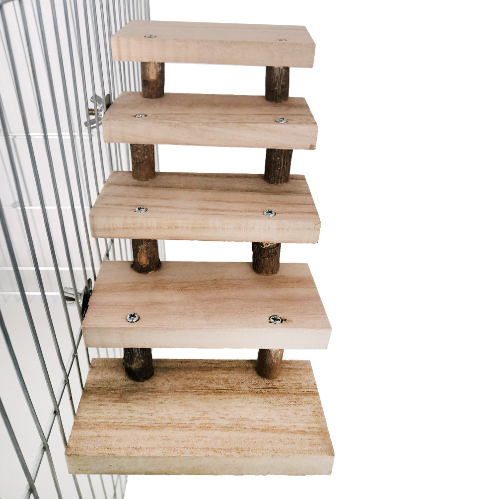 仓鼠玩具 鹦鹉跳板爬梯 仓鼠木质梯子玩具 原木楼梯 宠物玩具