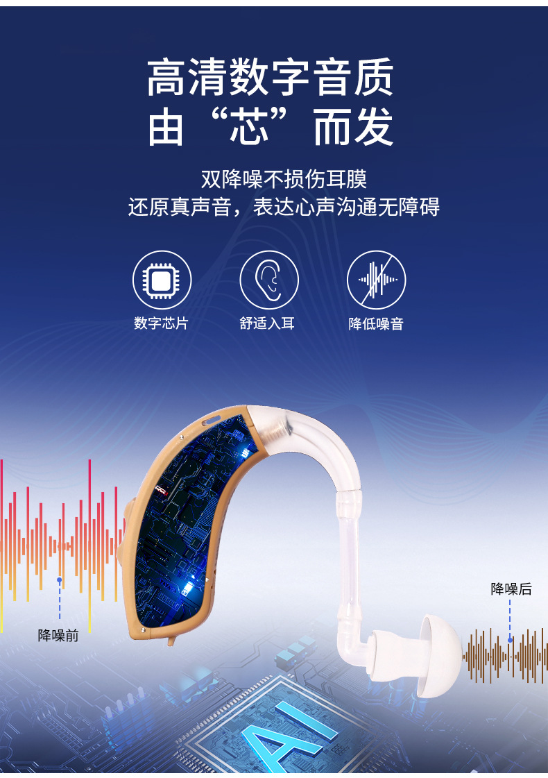 跨境专供 免充电助听器 老年人耳内机声音放大器 hearing aid