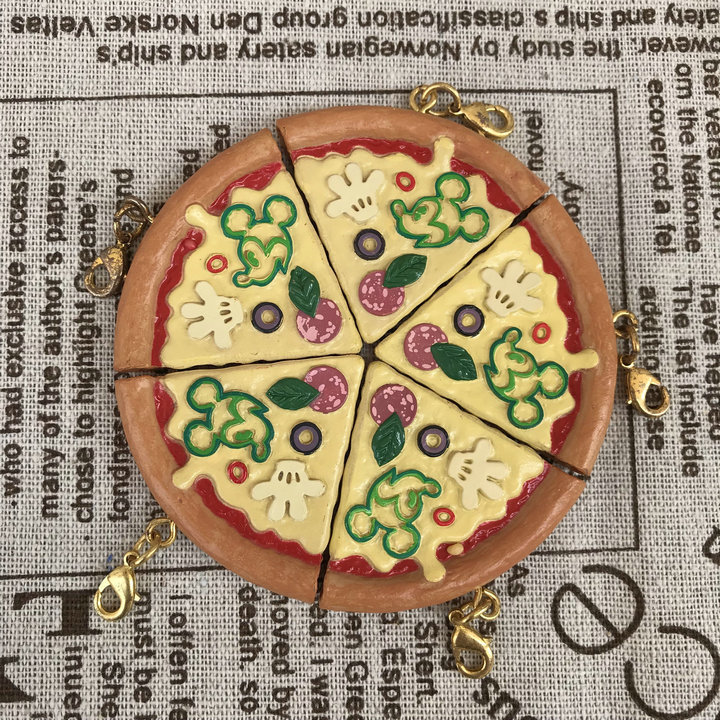 正版散货 米奇披萨 儿童过家家 仿真食玩摆件挂件吊饰 diy素材