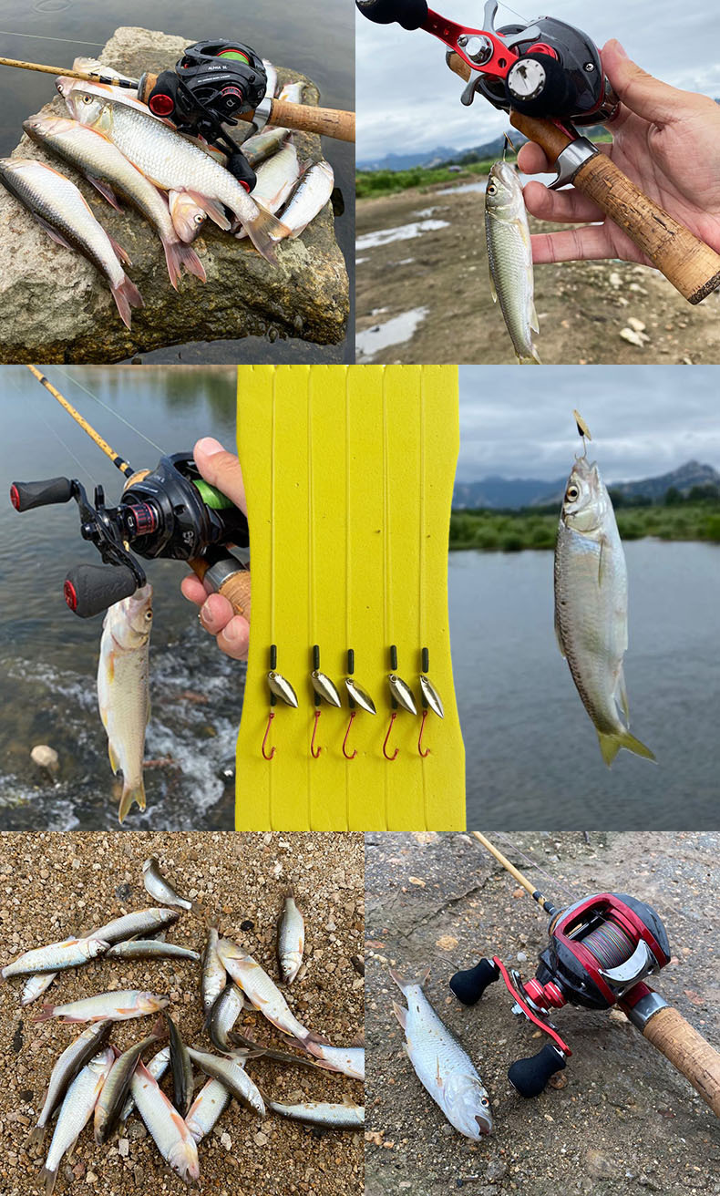 厂家批发成品白条马口翘嘴路亚助投器改装绑好不伤线瓜子亮片套装