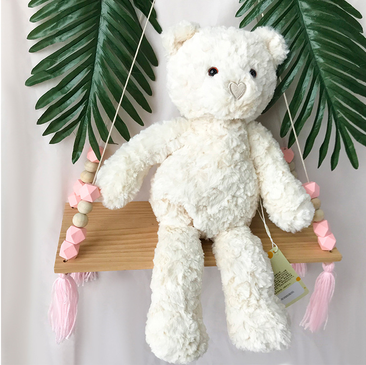 新年礼物儿童毛绒玩白色柔软小熊公仔卡通动漫抖音布朗轻松小熊猫