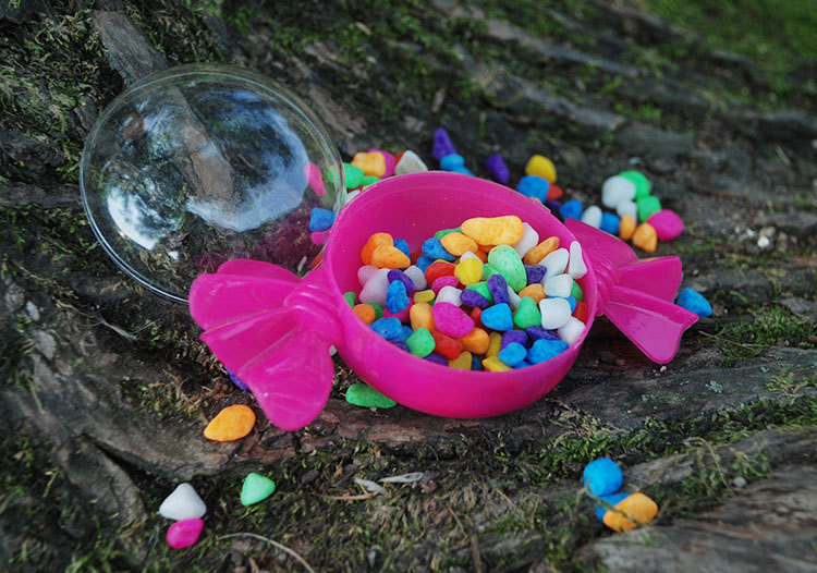 1公斤天然抛光彩石子彩色石头五彩多色混色园艺鱼缸地台婚礼装饰