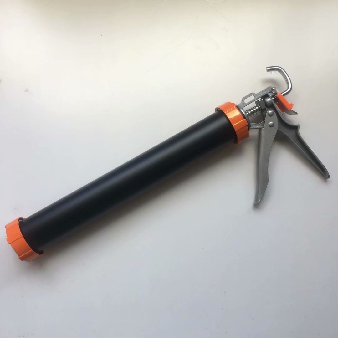 厂家直供15寸磨砂黑600ml大行程防滴漏软胶枪旋转式结构胶枪