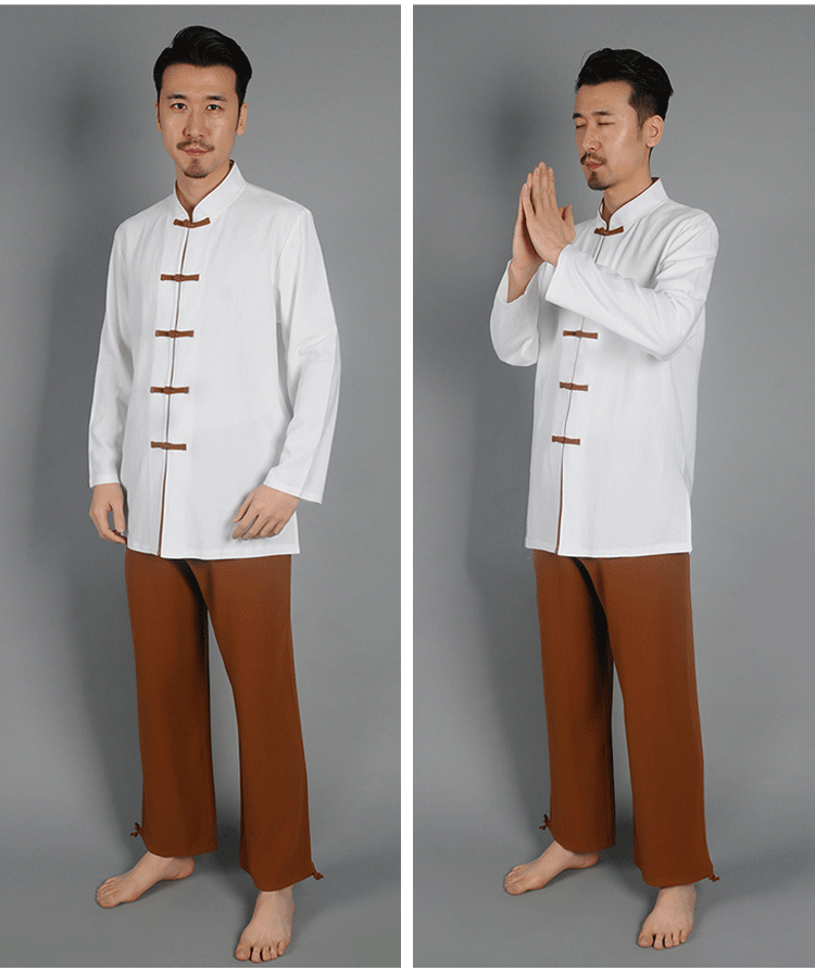 亚麻男士棉麻禅修服套装大码多号居士服茶道修课服装养生行业6387