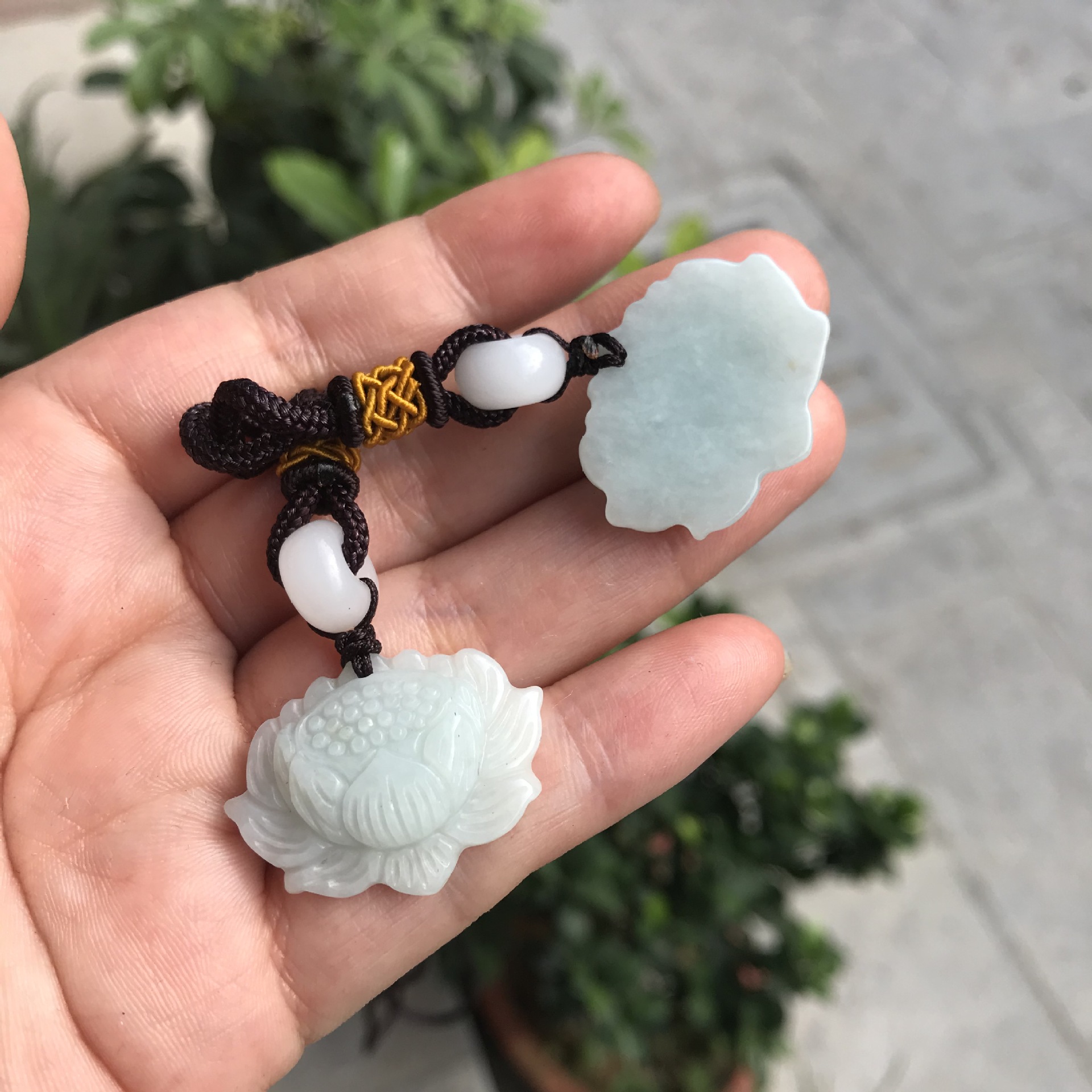 缅甸玉翡翠a货莲花吊坠玉石玉坠男女玉佩情侣款项链转运