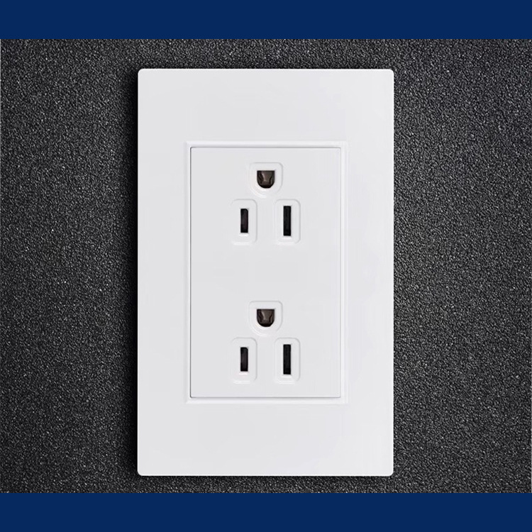 118型泰国菲律宾双联墙壁插座美式美标美规二位六孔开关插座面板