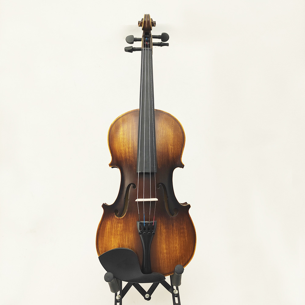 厂家直销上等椴木复古色哑光4/4小提琴学生初学者练习适用