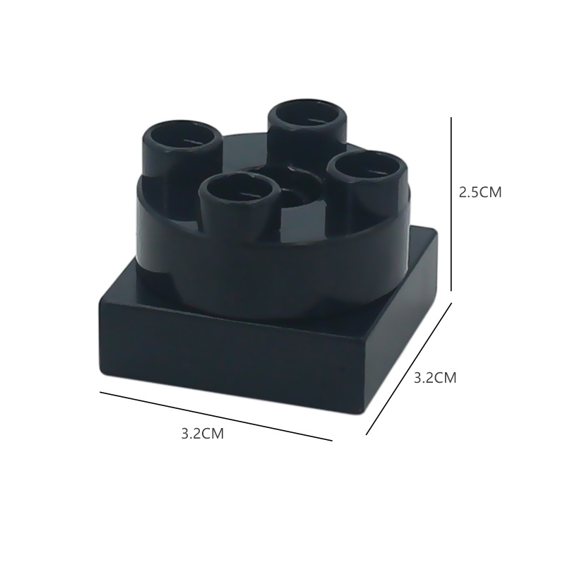 兼容起航欢乐客大颗粒积木4孔圆形旋转盘旋转件风车散装塑料配件