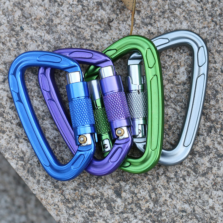 工厂直销专业攀岩主锁 登山用品装备 d型自动锁 专业登山扣直锁