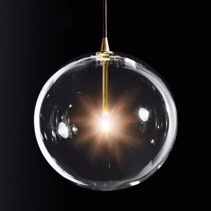北欧卧室床头吊灯创意简约餐厅吧台书房服装店泡泡球透明玻璃吊灯