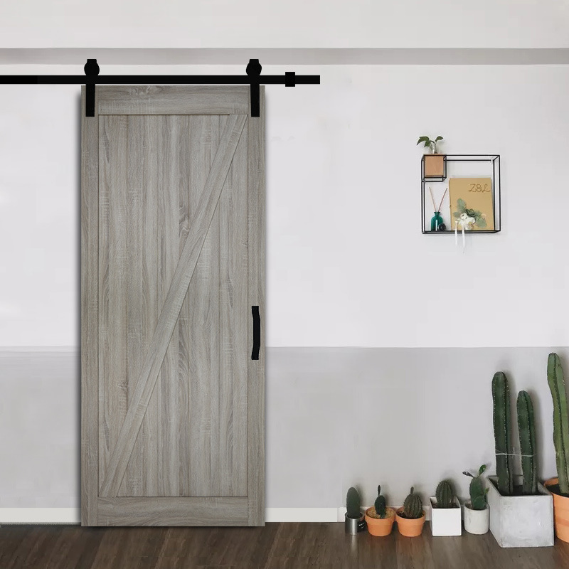 木门厂家直供定制灰色美式pvc上悬推拉门谷仓门卧室门平移门