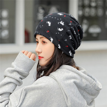 韩版帽子女秋冬月子帽百搭保暖头巾套头帽两用围脖脖套护耳包头帽