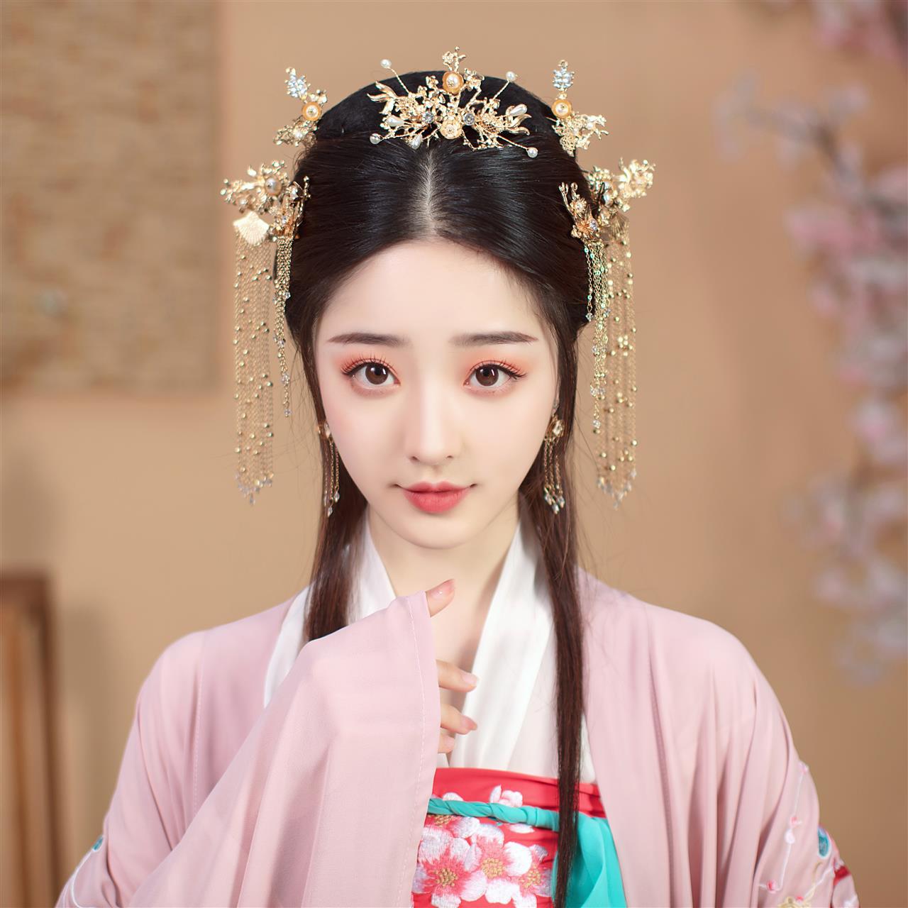 汉服发冠女古风凤冠头饰全套古代古装发饰仙气造型流苏步摇假发簪