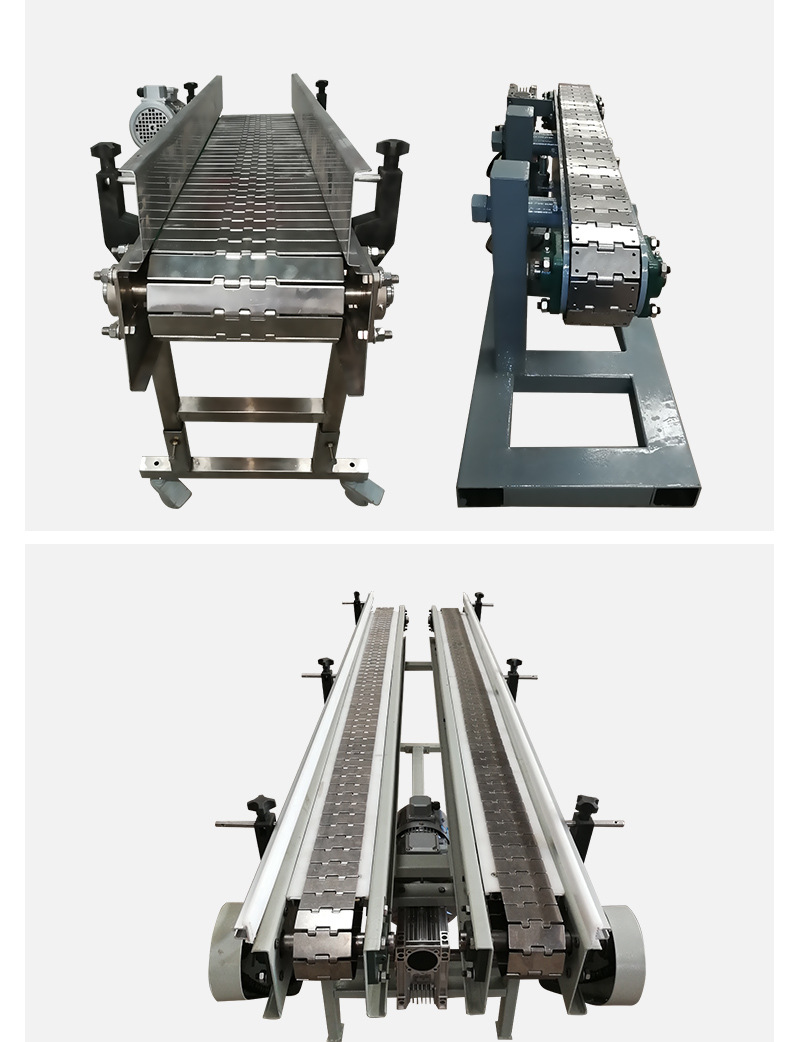 定制多列304不锈钢食品饮料平顶链板输送机 灌装啤酒平顶链输送机