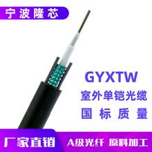 隆芯GYXTW-4B1中芯束管式4芯单模光纤室外单铠装架空光缆 厂家