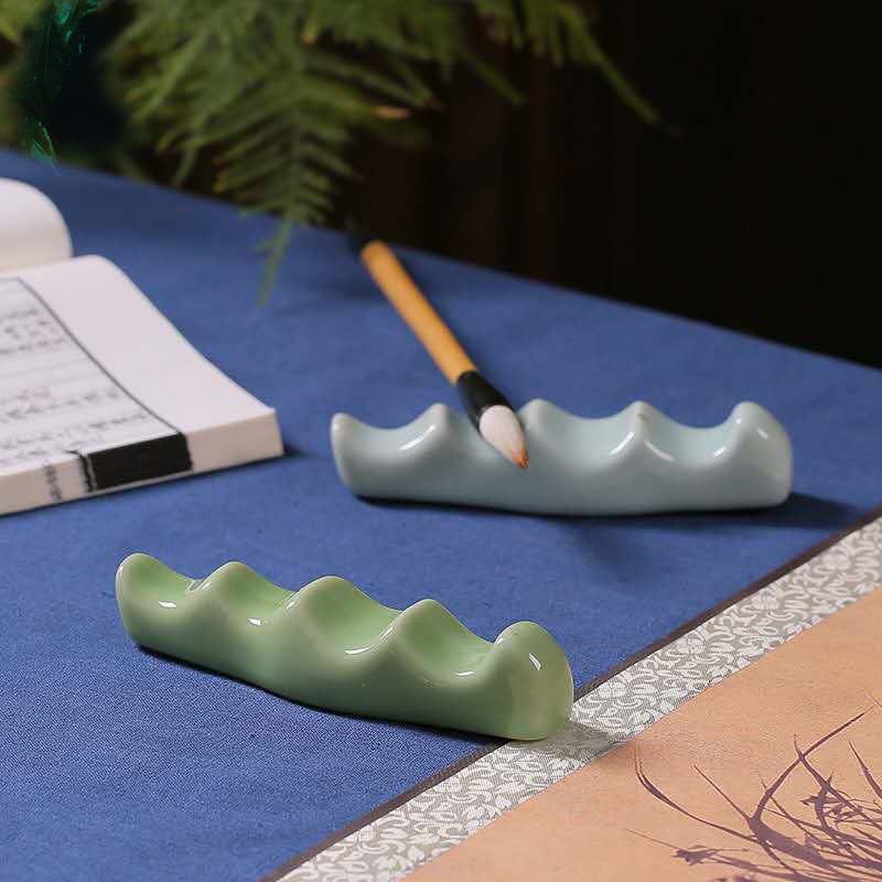 景德镇厂家直销陶瓷笔搁陶瓷笔架文房四宝毛笔架美术用品