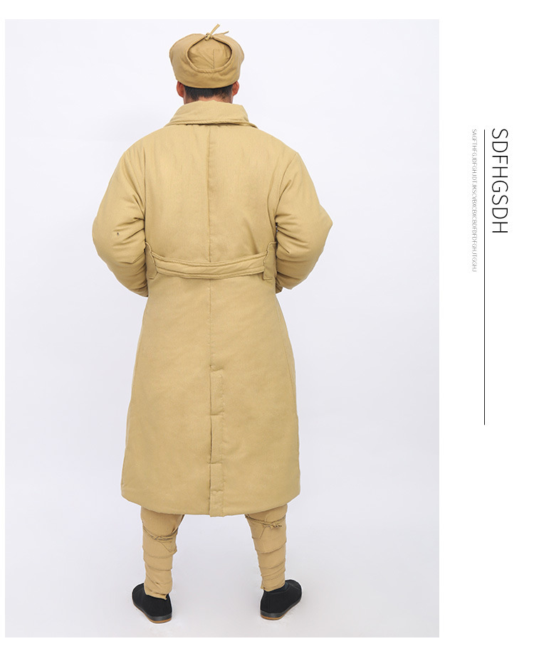 新款加厚棉军装大衣影视服装棉服套装红军成人八路军演出服表演服