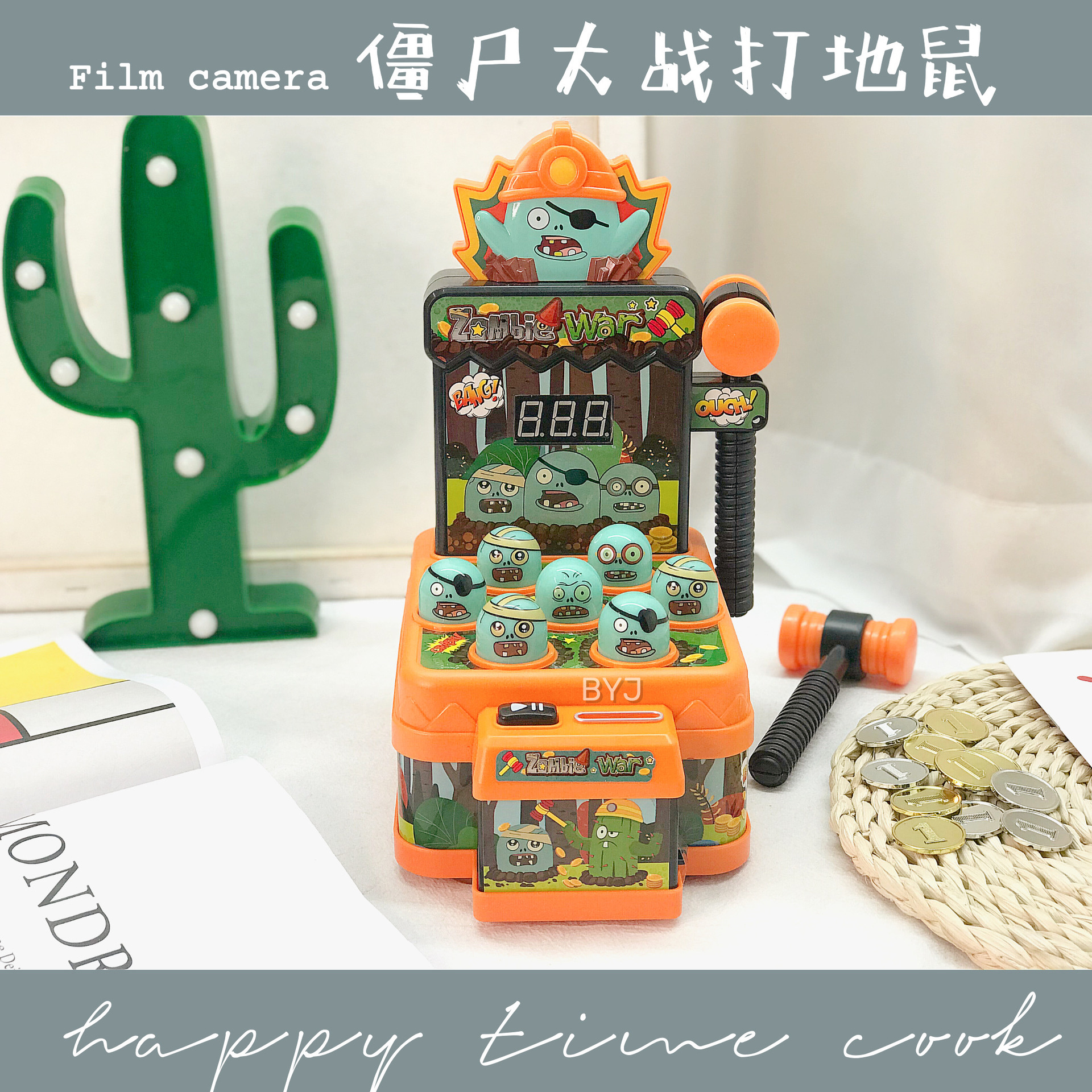 五星僵尸大战游戏机 多功能经典闯关游戏机 儿童益智打地鼠玩具