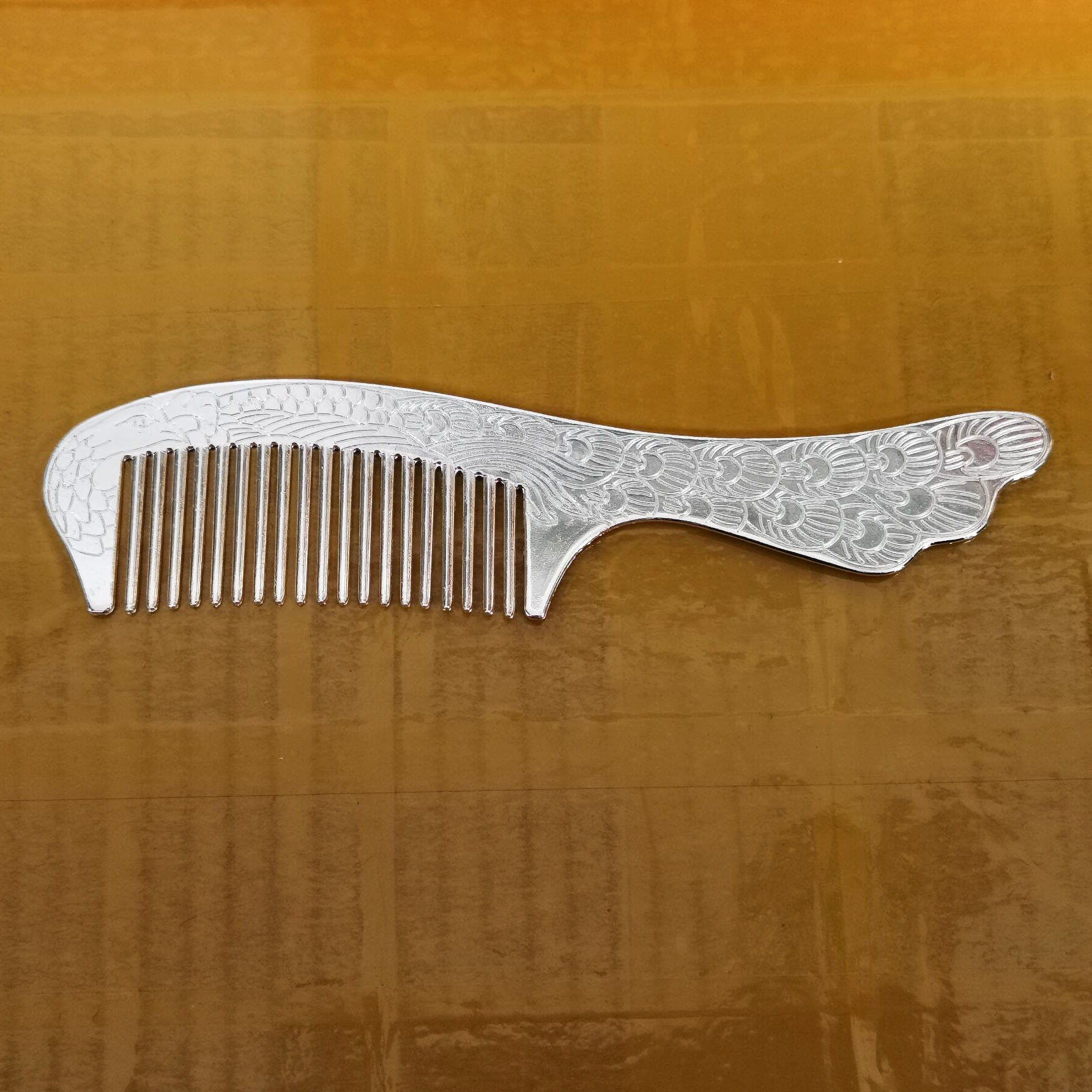 银梳批发镀银梳子银离子保健梳云南雪花银梳金店引流礼品直播货源