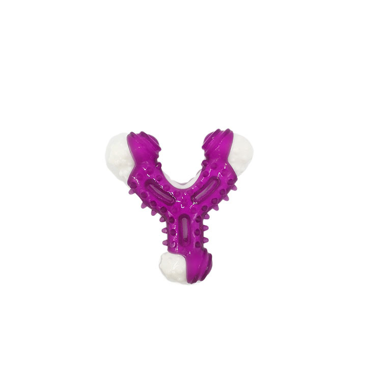 Factory Wholesale Pet TPR Plastic Coated Bone Toy Bite-Resistant Molar Training Dog Bite Toy Medium and Large Dog Toy