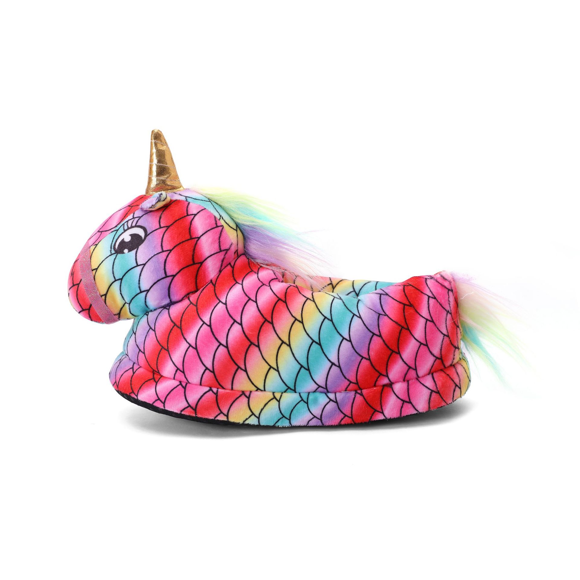 新款动物鞋卡通睡衣彩虹天马配套鞋秋冬季包跟厚棉拖鞋保暖家居鞋