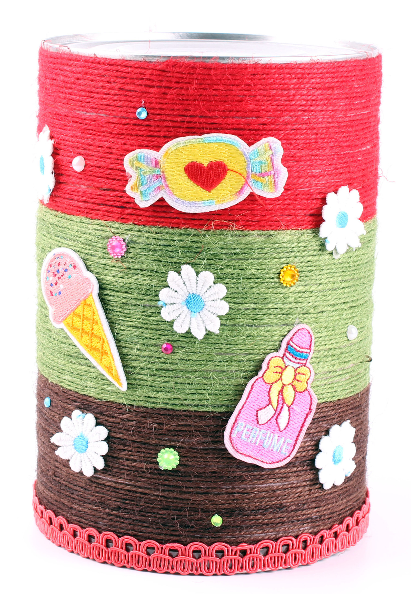 麻绳瓶子奶粉罐diy手工废物利用收纳装饰幼儿园创意花瓶制作材料