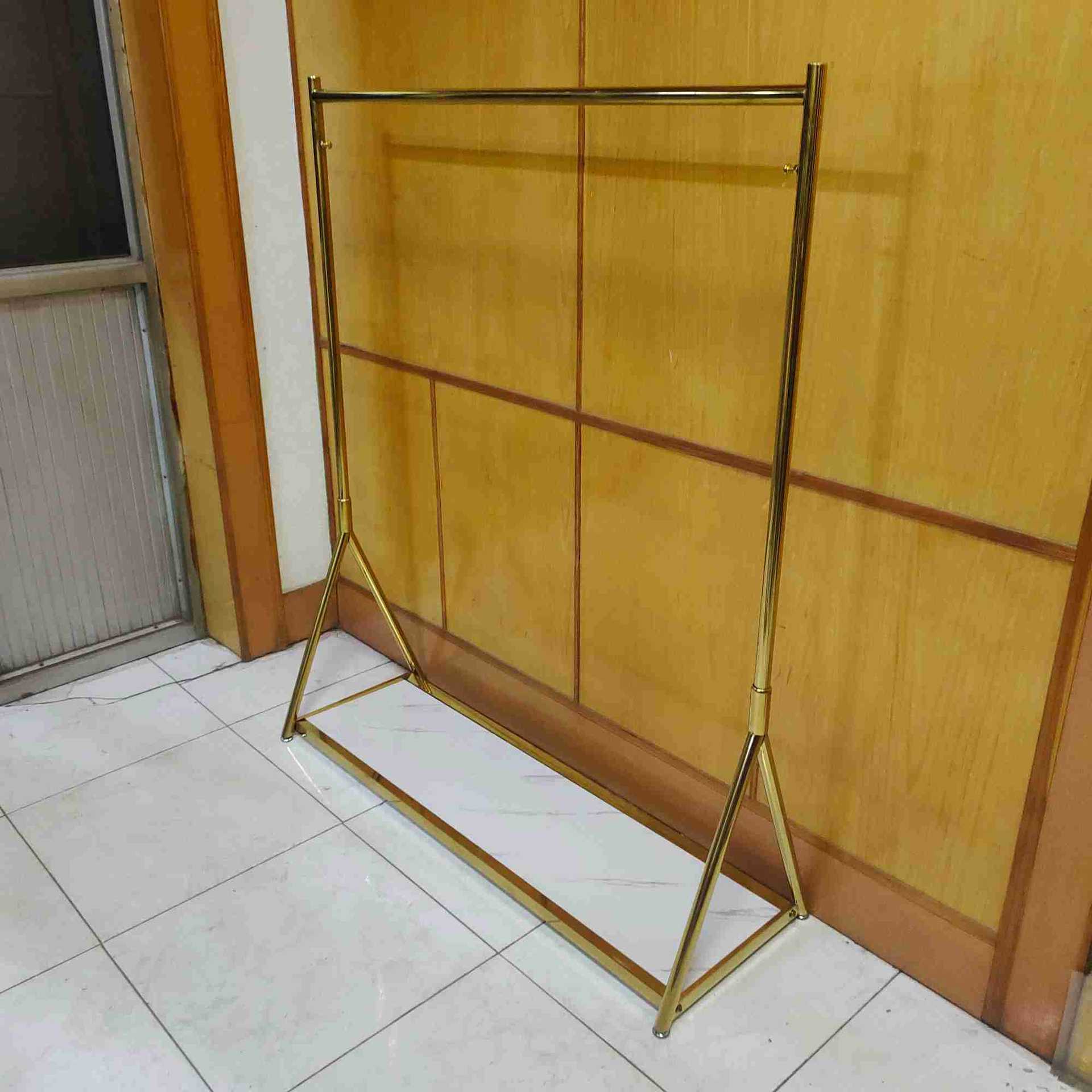 不锈钢轻奢黄钛金服装展示架女装店服装店展示架纳米金展示台