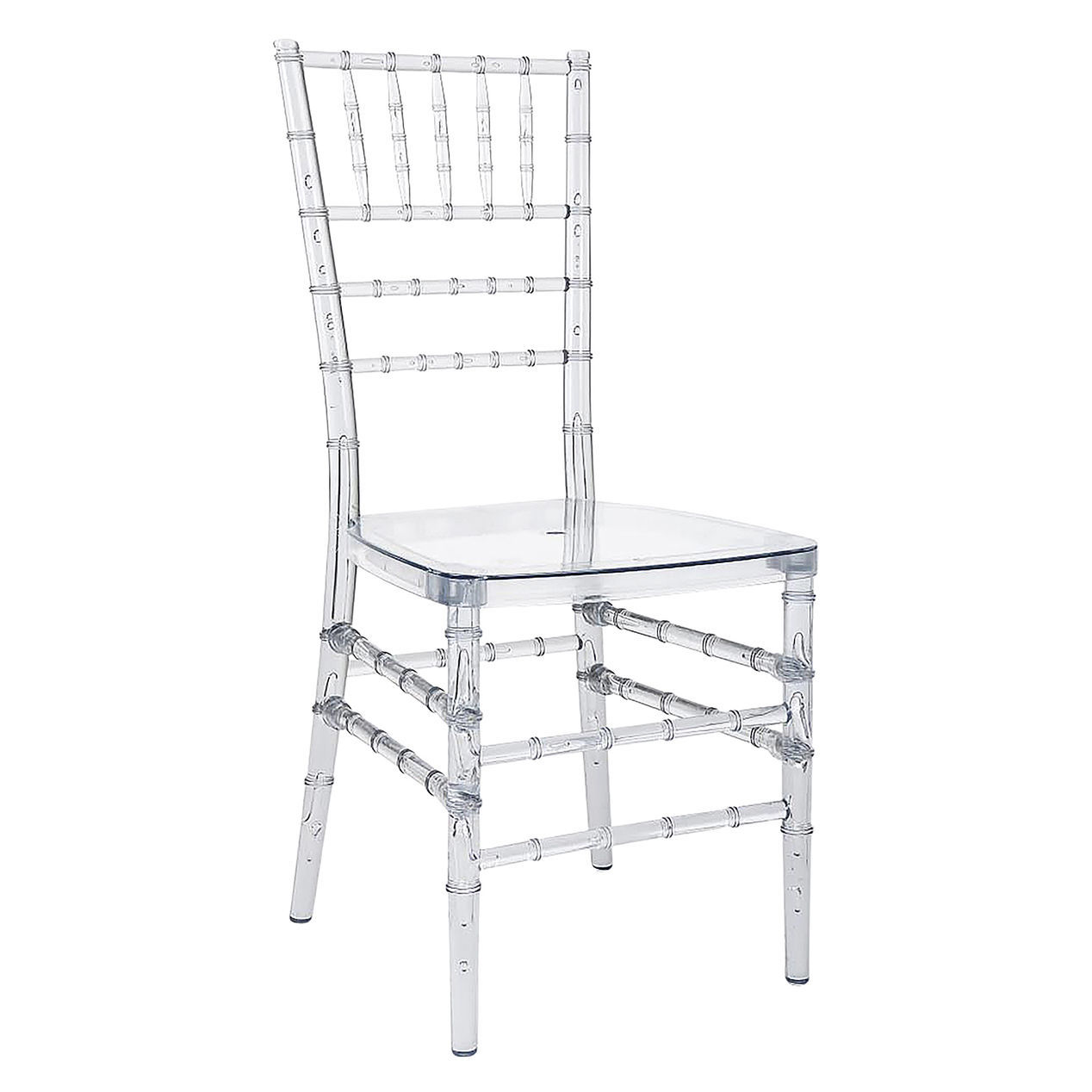Factory Wholesale Wedding Bamboo Chair Acrylic Chair Transparent Crystal Chair Hotel Banquet Plastic round Back Chair