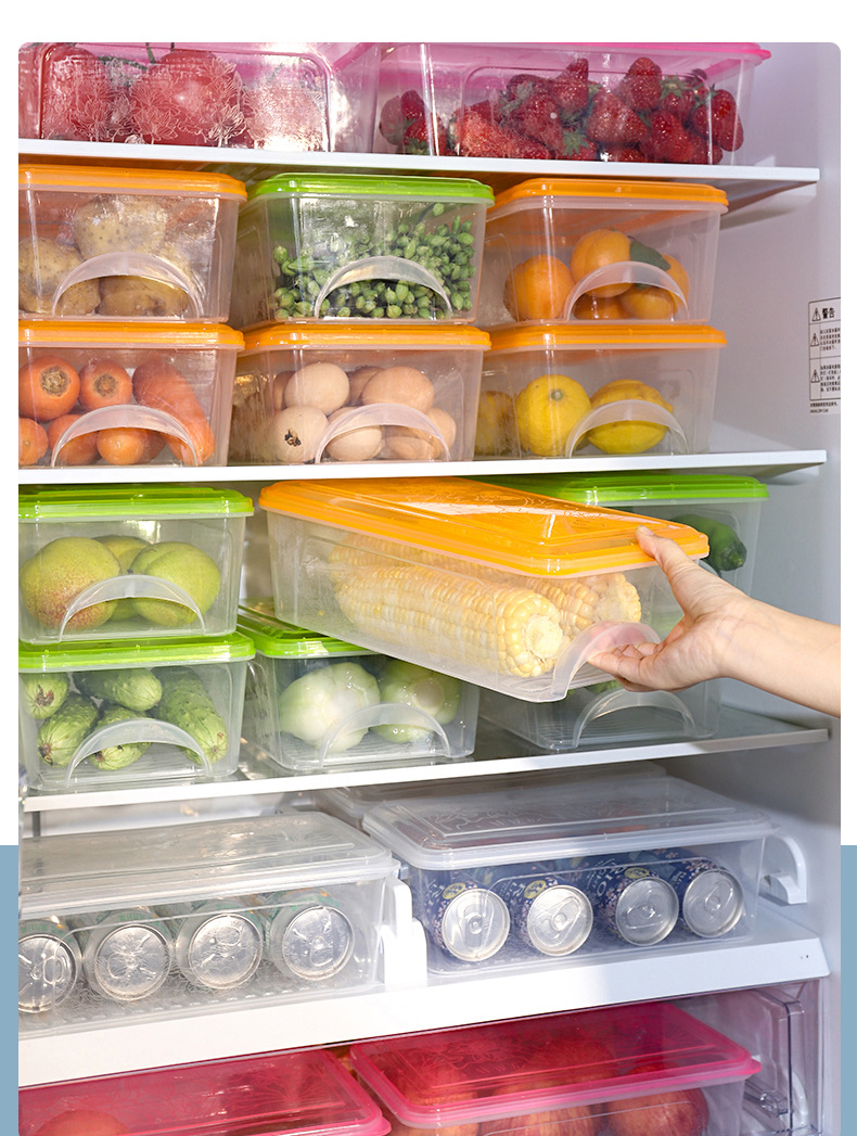 大容量冰箱专用保鲜盒食物蔬菜水果收纳盒鸡蛋食品冷冻密封塑料盒