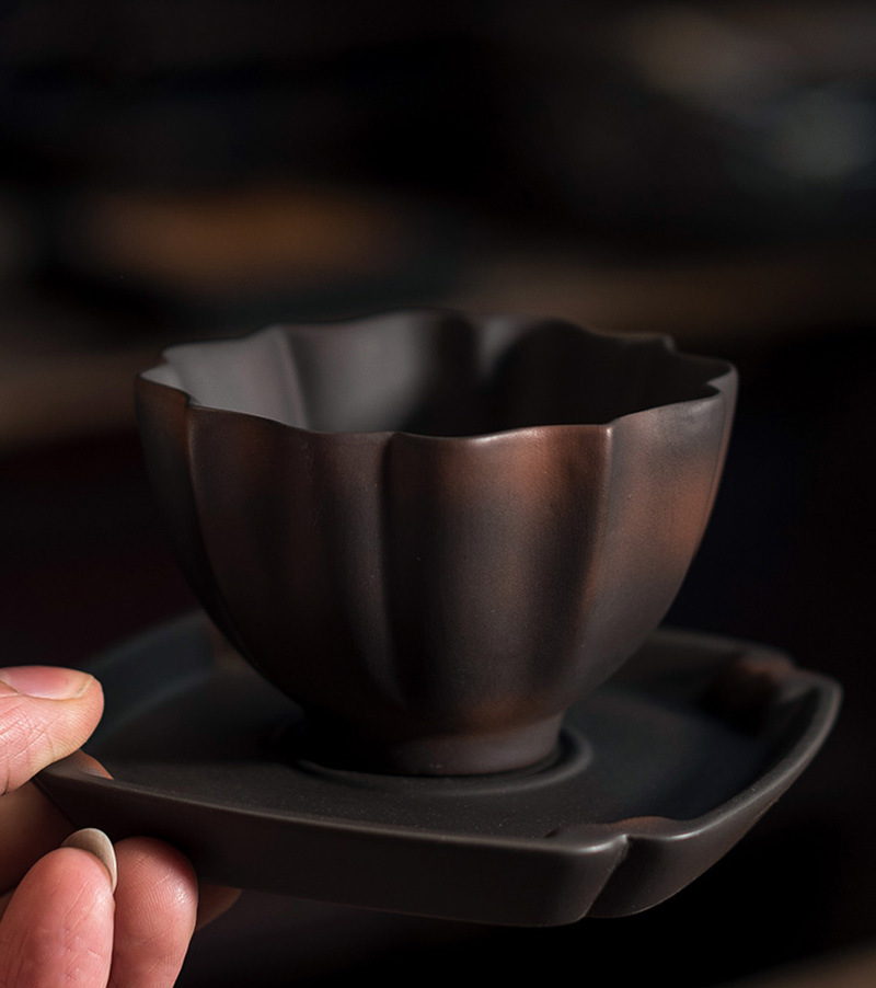 弘一云南建水紫陶茶杯紫砂小单杯茶盏中式品茗杯主人杯功夫大茶碗